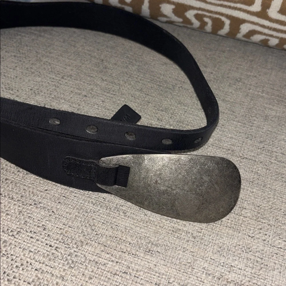 Free People Oyster Bay Hip Belt In Black & Silver Buff leather belt s/m